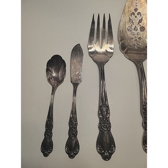 1847 Rogers Bros. HERITAGE Stainless IS Silverware Serving Set 7 Pcs Post 1940 - Picture 4 of 5